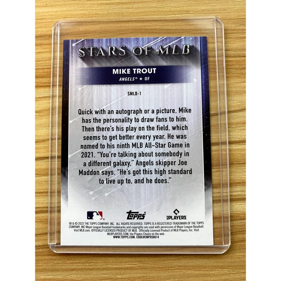 2022 Topps Stars of MLB #SMLB1 Mike Trout - Picture 2 of 2